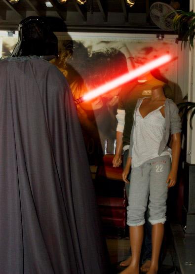 DSC_0740.jpg - Lord Vader is displeased with the bare ankles displayed by this non standard Imperial uniform, and unleashes his anger