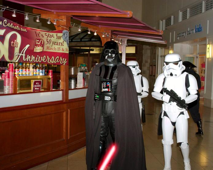 DSC_0743.jpg - Darth Vader needed some nourishment from all of the recruitment activity, so he proceeded to inspect the Cookie Distribution Center